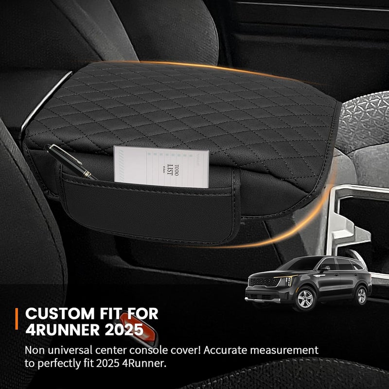 Rilsen Custom for Center Console Cover 2025 2026 Toyota 4runner Armrest Cover Accessories PU Leather Armrest Seat Box Cover Protector with Pockets Storage Bag - Image 2